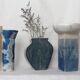 Ceramic piece decorated with cyanotype