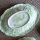 Set of 3 vintage asparagus and cabbage leaves slip dishes made in Italy