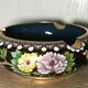 Ashtray, pocket emptier in brass and cloisonné enamel, floral decoration, China