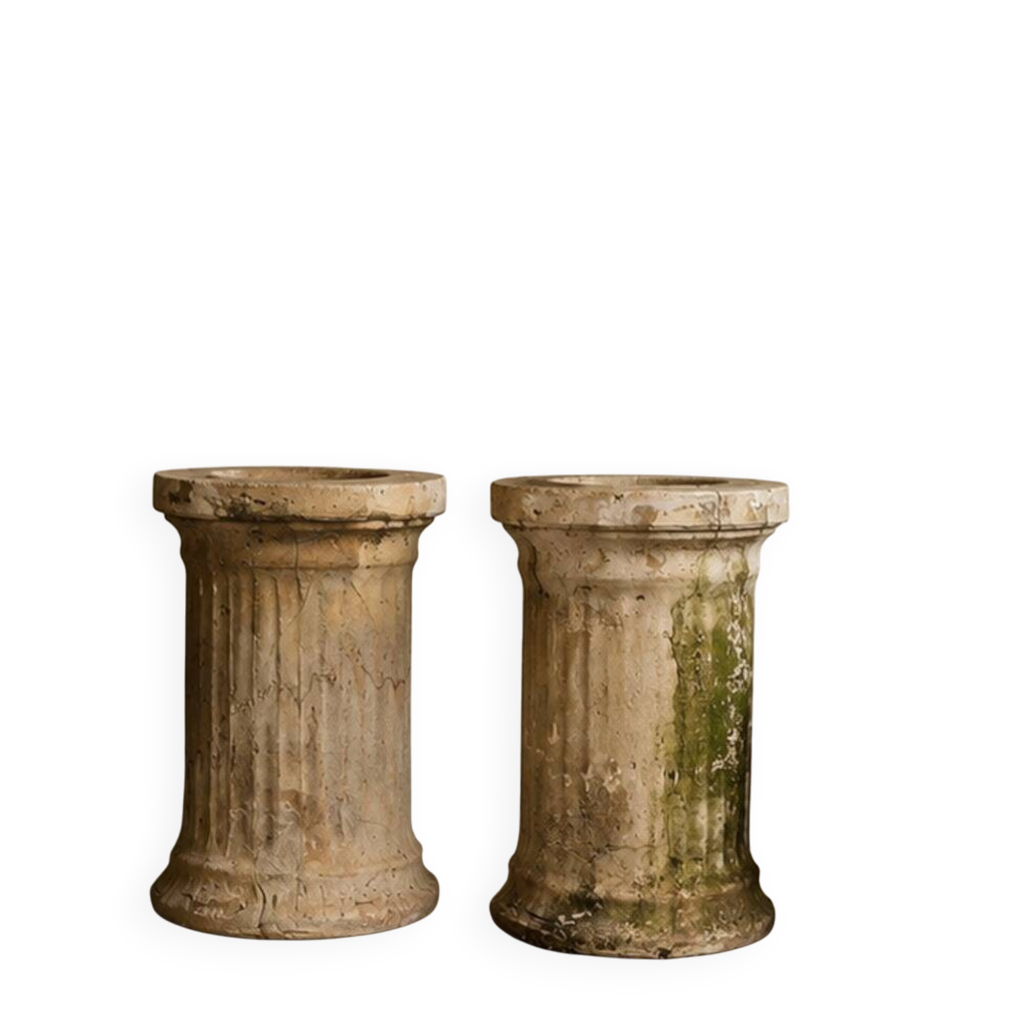 Antique Terracotta Pedestal Columns for Planters, 1950s–1960s