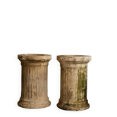 Antique Terracotta Pedestal Columns for Planters, 1950s–1960s