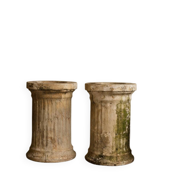 Antique Terracotta Pedestal Columns for Planters, 1950s–1960s