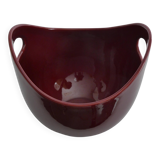 Scandinavian Modern Merlot Red Stoneware Bowl by SYCO, Sweden, 1950s