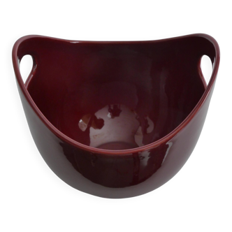 Scandinavian Modern Merlot Red Stoneware Bowl by SYCO, Sweden, 1950s