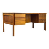 Bureau autoportant en teck avec porte et tiroirs, années 1970
