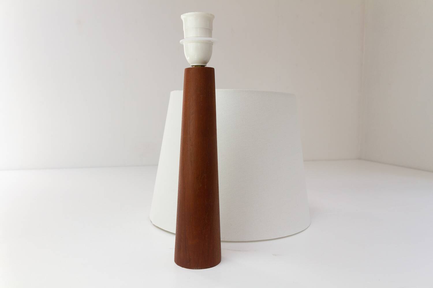 Vintage Danish Teak Table Lamp, 1960s