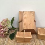 Lot of 3 wooden baskets