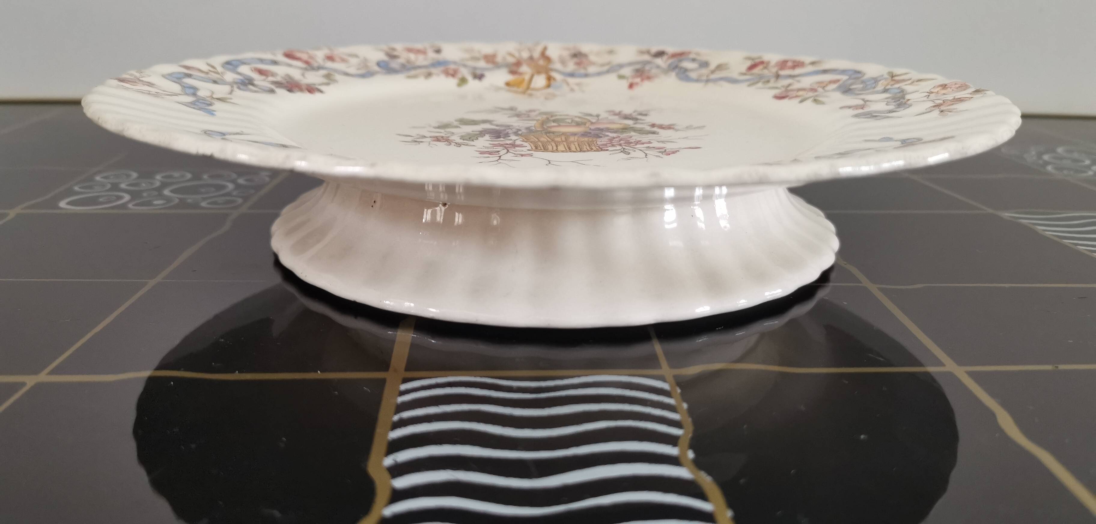 Compotier Longchamp Terre de Fer modèle "rubans"