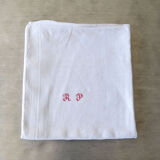Nappe en lin brodée main