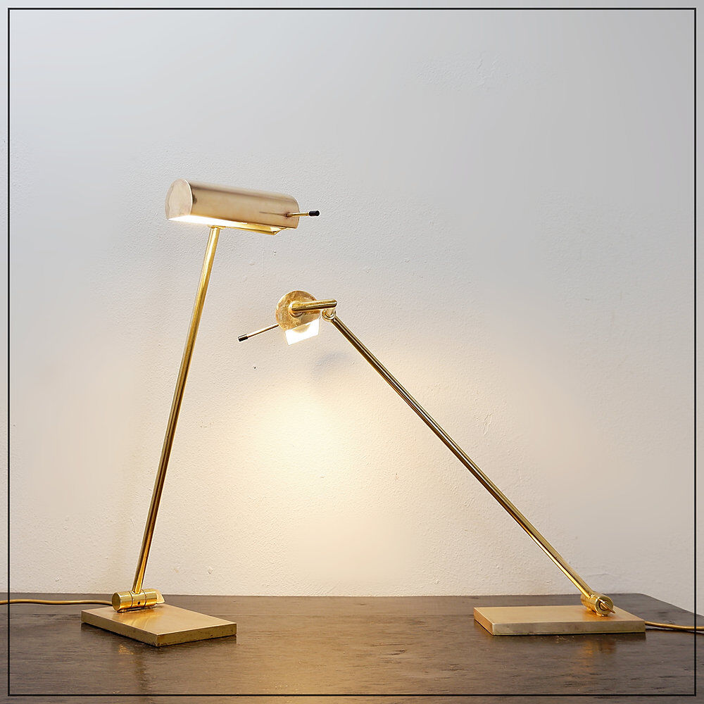 Pair of vintage articulated brass desk lamps - Stéphane Davidts, Belgium