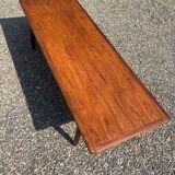 Table en palissandre Topform. Table basse vintage. Sangles en cuir