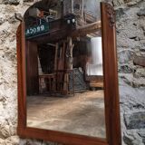 French Art Deco walnut mirror – sculpted wall mirror from the 1920s in France