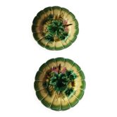 Majolica earthenware dessert plates Sarreguemines