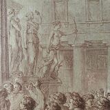 Charles Nicolas Cochin, Lycurgus wounded in a sedition, engraving, eighteenth century