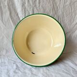 Old salad bowl in enamelled sheet metal - bunches of grapes decor