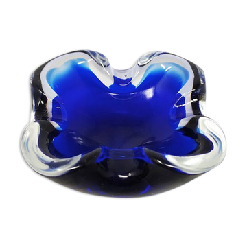 1960s Astonishing Blue Ashtray/Vide Poche Designed By Flavio Poli for Seguso
