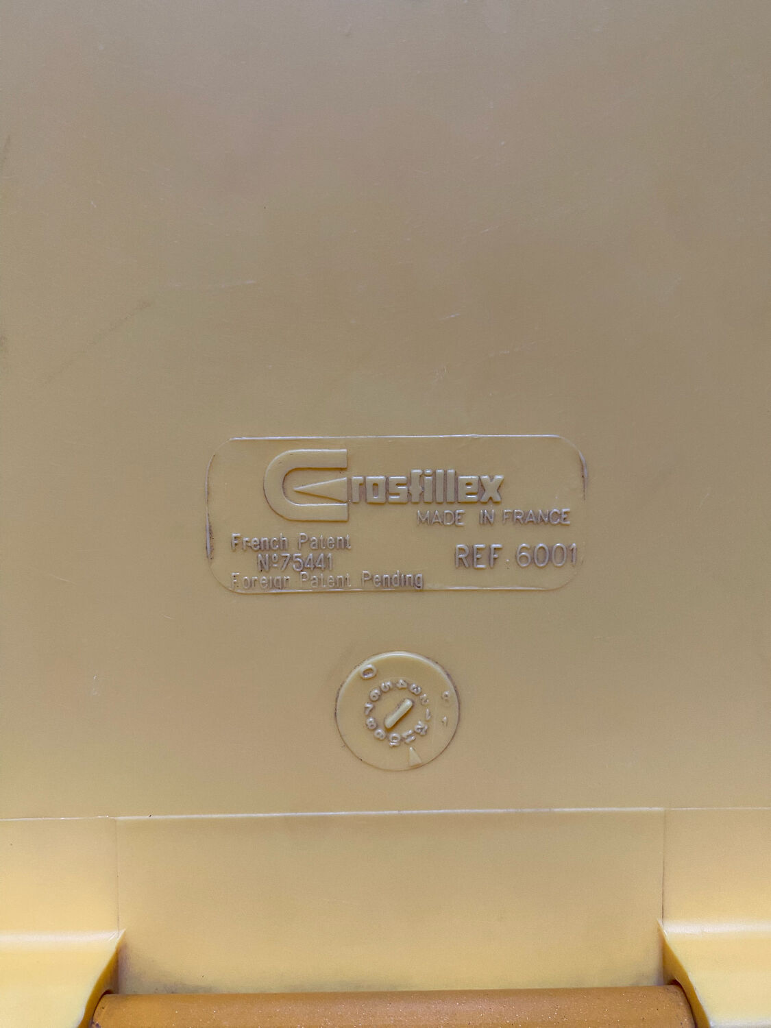 Duo of vintage Grofilex child kindergarten chairs yellow plastic