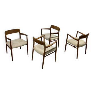4 x fauteuils Niels Otto Møller / Modèle 56
