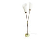 Sculptural Czech Floor Lamp with Twin Milk Glass Shades, 1960s