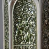 Decorative pitcher/sculpture in ceramic signed JMS