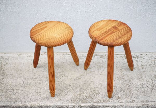Paire de Tabouret vintage, tabouret bois, tabouret tripode , tabouret d'appoint, porte-plante