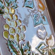 Terracotta plate signed P.Boy, glazed artisanal ceramics.