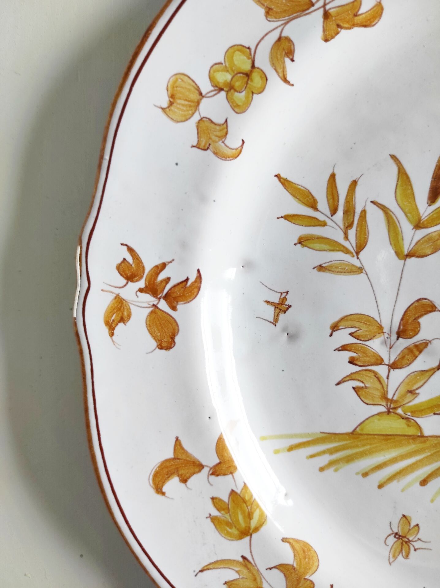 Assiette faïence de Moustiers oiseau
