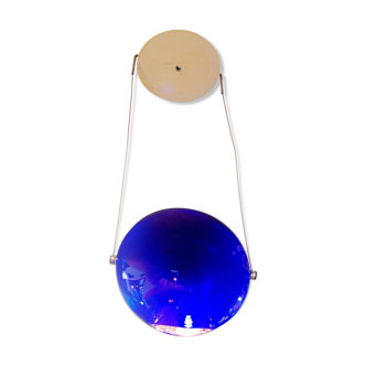 Postmodern glass ceiling lamp by Saporiti Italia Anni '80