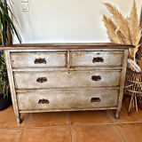 Antique commode, patinated, blue-grey Tuscany.