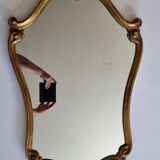 Vintage rocaille style mirror in stucco and wood 80 cm