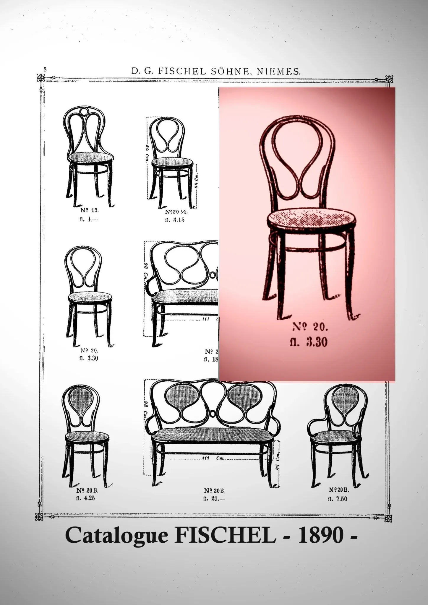Fischel N°20 bistro chair known as OMEGA circa 1900, not Thonet.
