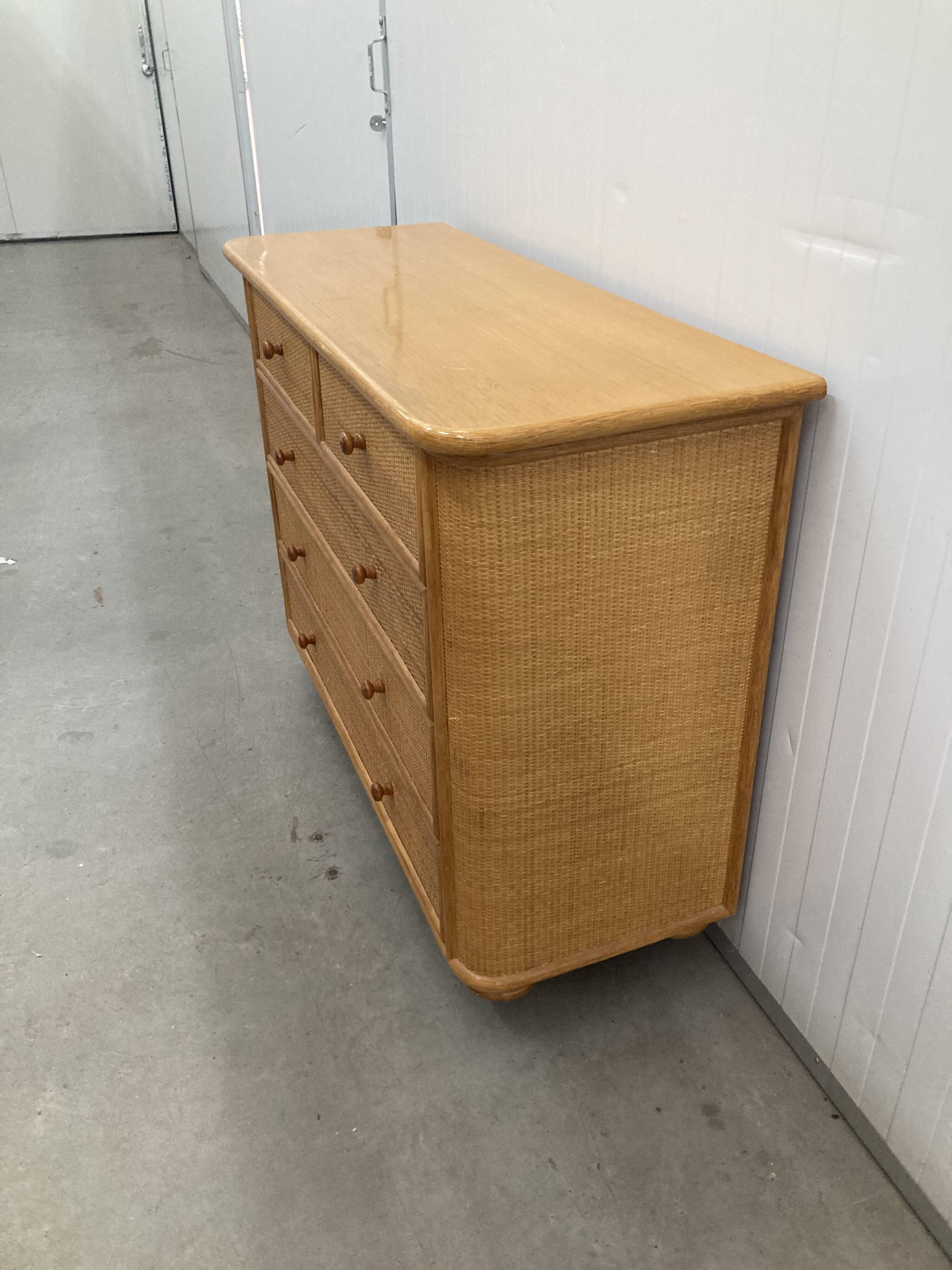 Vintage wicker sideboard, 1970s