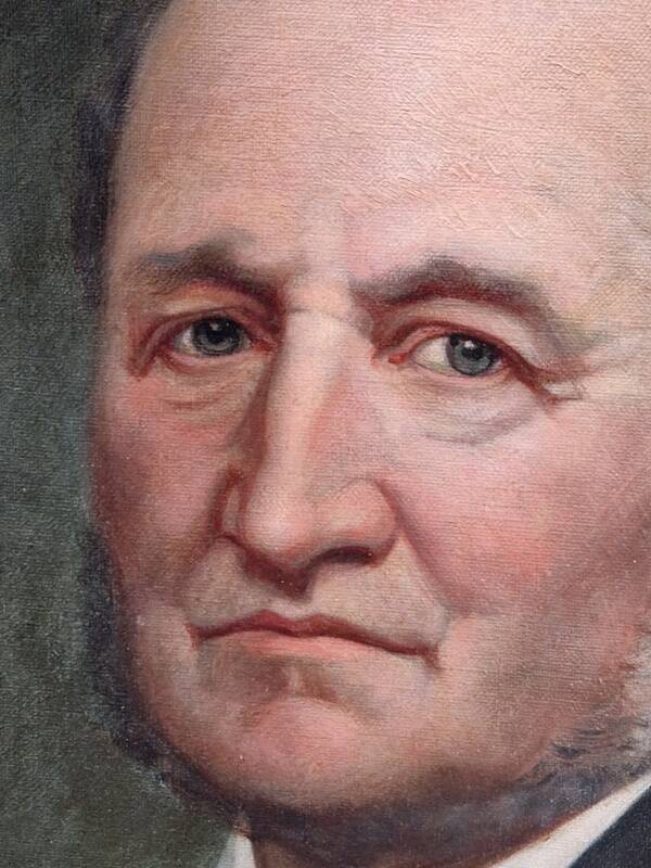 Charles Gislain (1826-1904) - Huile sur toile ovale - Portrait d'Homme 1887