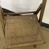Vintage wooden and cane folding chair