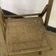 Chaise pliante en bois et cannage vintage