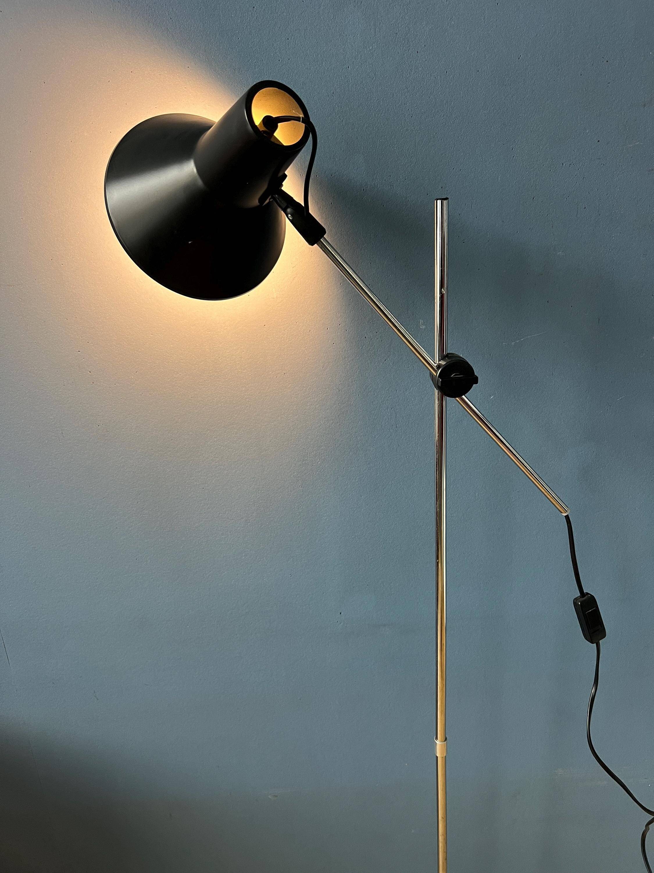 Lampadaire vintage noir réglable dans le style de Hoogervorst