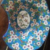 Large Art Nouveau beard plate – Faience from Lorraine – Guaranteed enamels L.B –