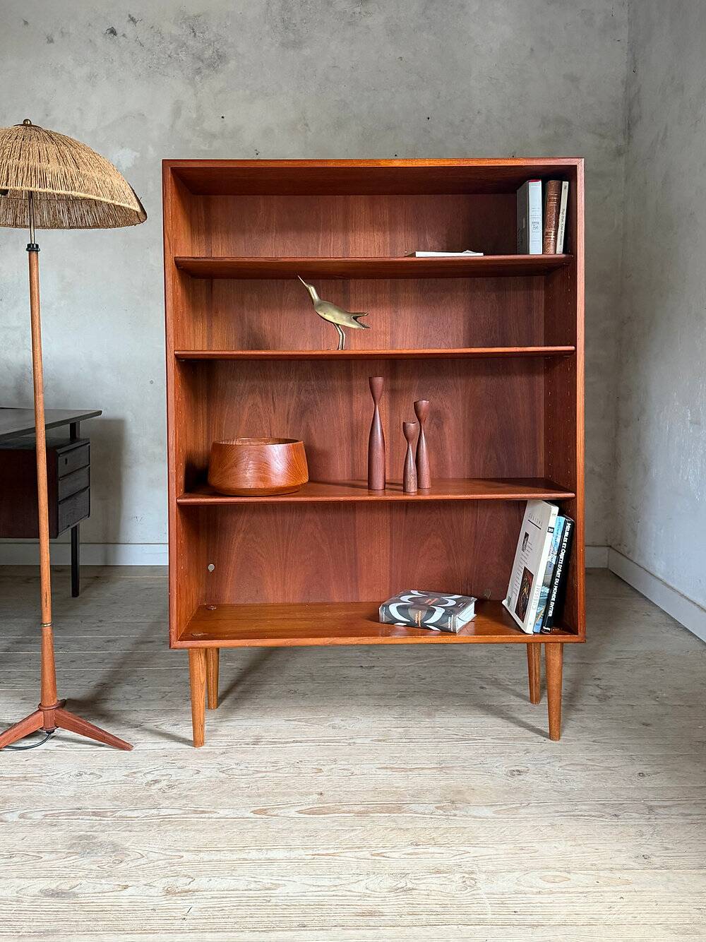 Vintage Scandinavian teak library by Borge Mogensen