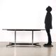 Vintage collection table Prisma, various essences, Italy, 1960s.