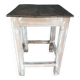 Solid wood stool square seat patinated feet