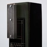 Vase Art Déco en verre opalin noir vert Anatole Riecke 1939
