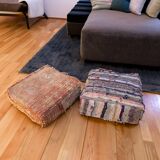 Pair of Moroccan poufs