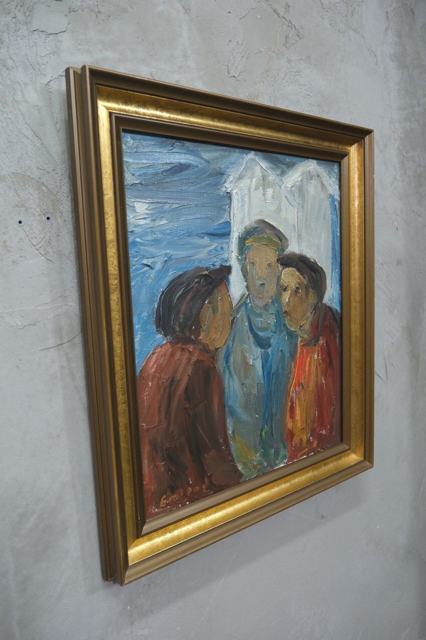 Fishermen, 1960s, oil on canvas, framed, Einar Emland (1916-1994)