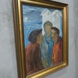 Fishermen, 1960s, oil on canvas, framed, Einar Emland (1916-1994)