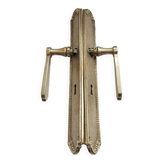 Pair of Louis XVI style beaded bronze door handles