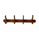 Curved wooden wall rack 4 hangers