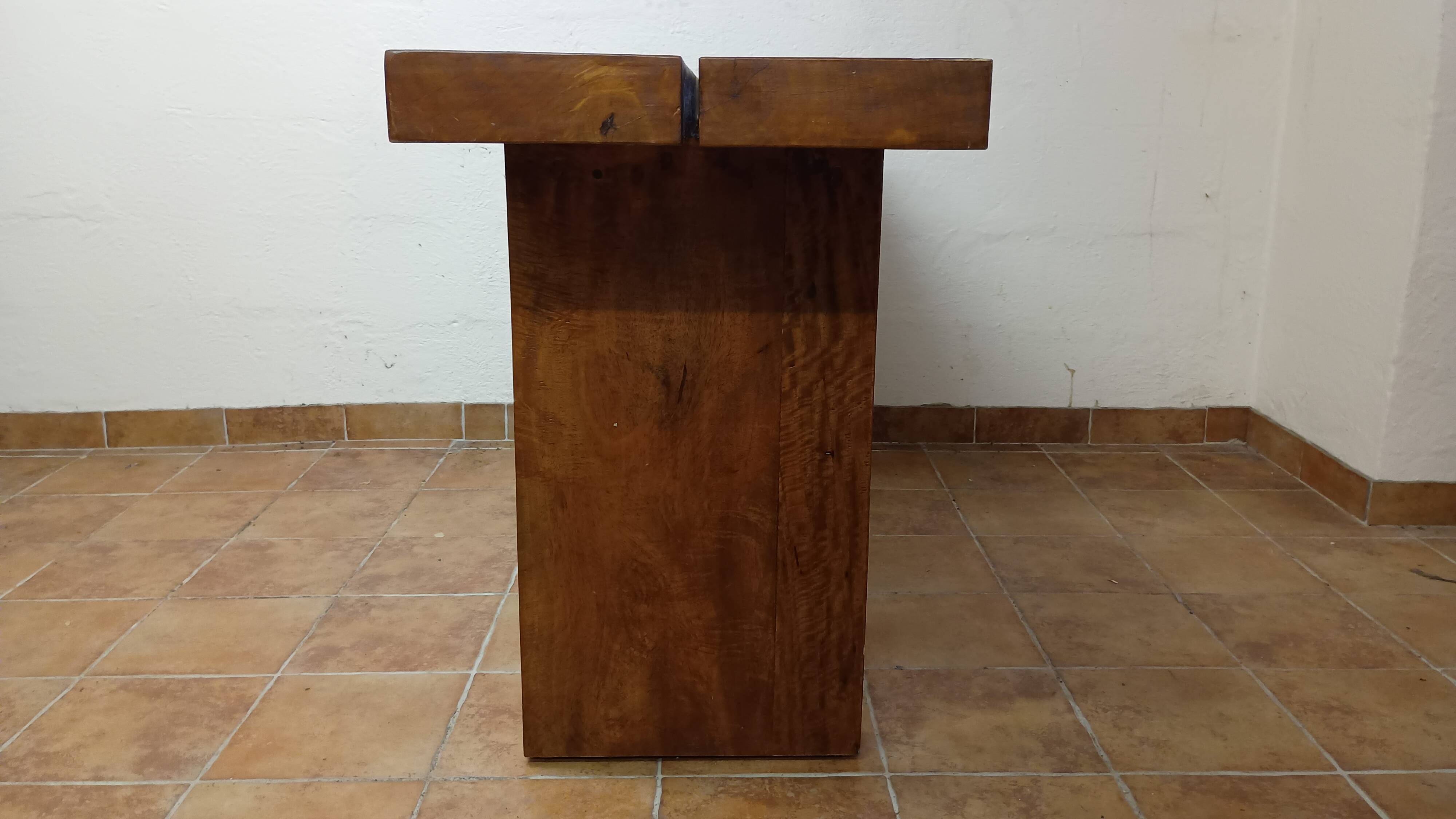 Brutalist console made of solid wood