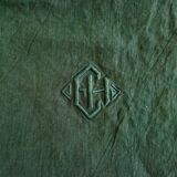 Set of 8 monogrammed fir green towels EH - 65x61cm - linen