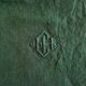 Set of 8 monogrammed fir green towels EH - 65x61cm - linen