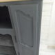 Old oak buffet style Louis XV patinated gray slate waxed wood tray
